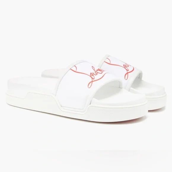 Christian Louboutin Logo-print rubber flatform slides Christian Louboutin - Logo slides Christian Louboutin main image 3